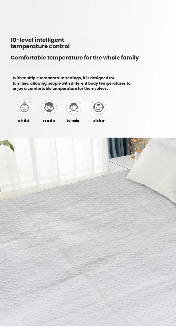 Blanket | Electric Blanket Dual Control Pure White Ultrasonic
