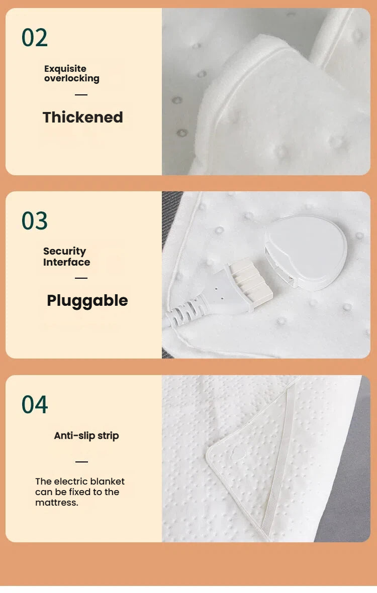 Blanket | Electric Blanket Dual Control Pure White Ultrasonic