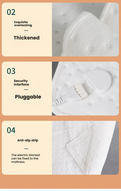 Blanket | Electric Blanket Dual Control Pure White Ultrasonic