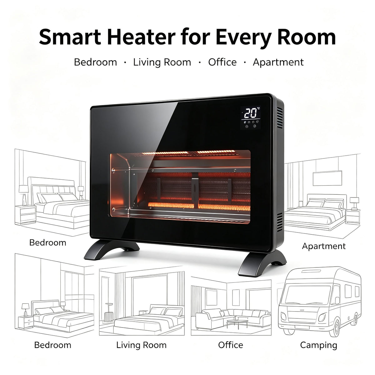 Heater | Smart WiFi Glass Panel Heater