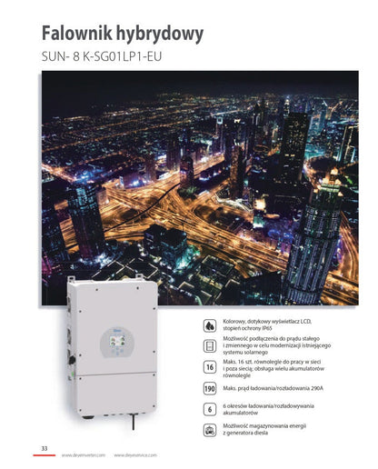 Deye SUN-8K-SG01LP1-EU 8kW Hybrid Inverter + RW-F10.6 Battery