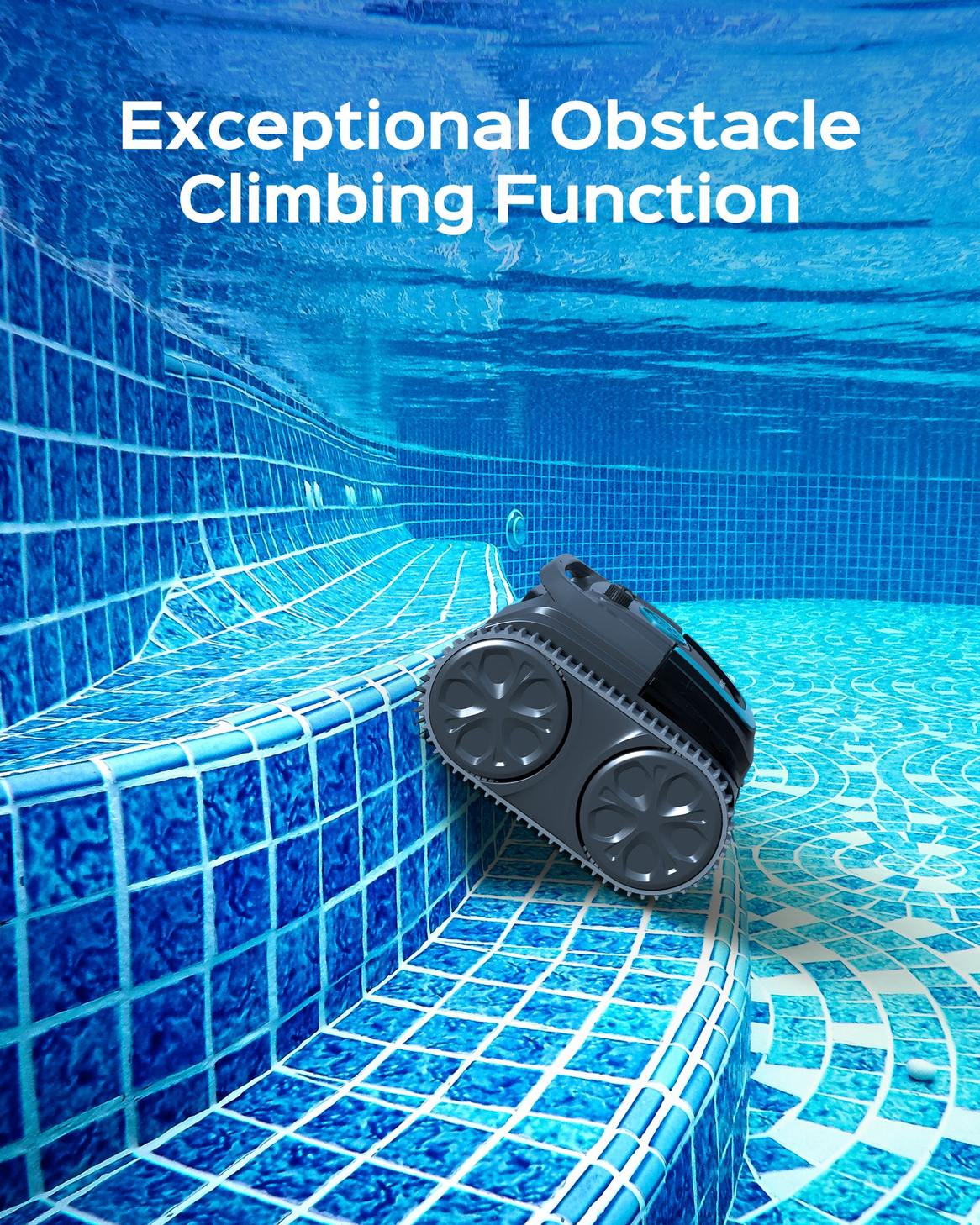WYBOT S1 navigating a pool step